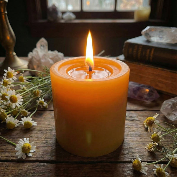 Improve your Evening Ritual with Natural Beeswax, Hemp Wick, infused with Real Chamomile